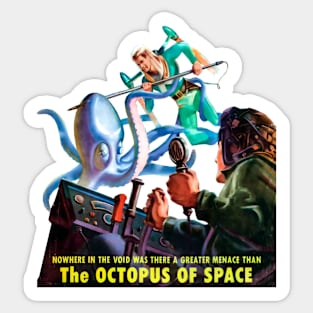 The Octopus of Space Retro Comics Tentacles Vintage Cover Book Sticker